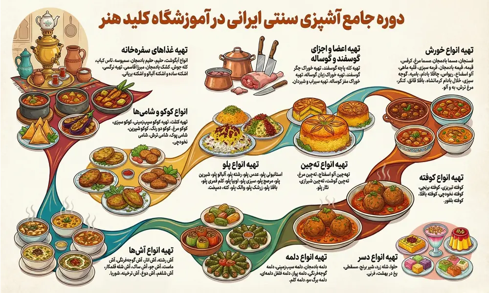 کلاس آشپزی محلی ایرانی در آکادمی کلید هنر